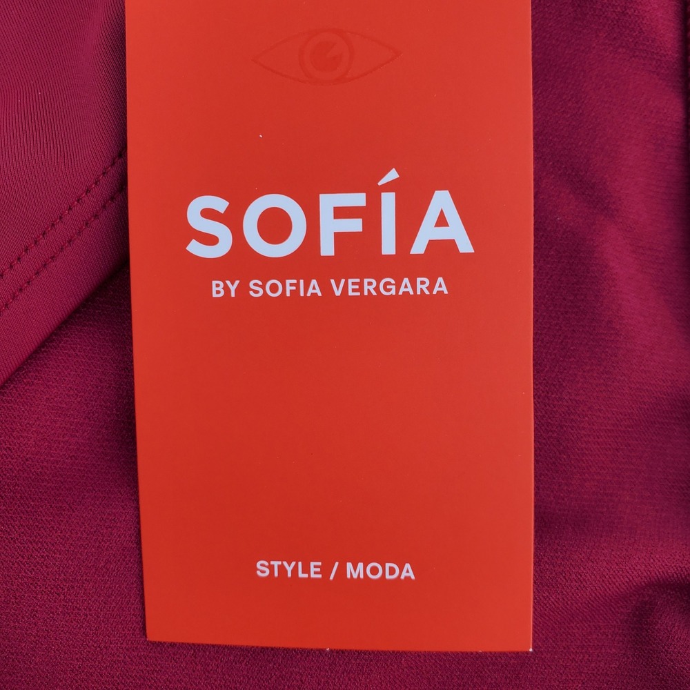 Sofia by Sofia Vergara Ring Side Cheeky Mid Rise Bikini Bottom XL‎ 16-18 Red New - Picture 8 of 8